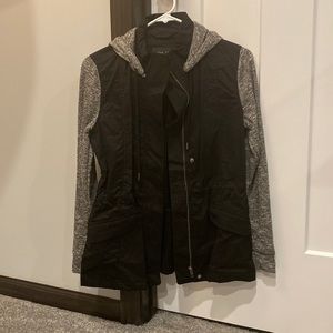 Love Tree Black and Gray Hooded Jacket Size Small